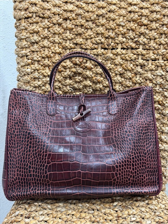Longchamp Handbags - Longchamp Roseau Tote Crocodile-Embossed Leather